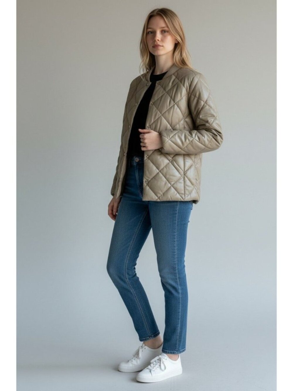 Bod & Christensen Women's Leather Puffer Jacket Quilted Size Small New with Tag - Picture 4 of 9